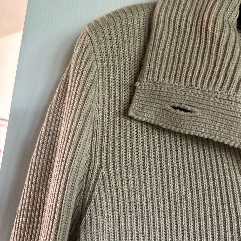 Ralph Lauren heavyweight knit classic tan Grandpa cardigan Large - Picture 6 of 8